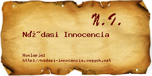Nádasi Innocencia névjegykártya